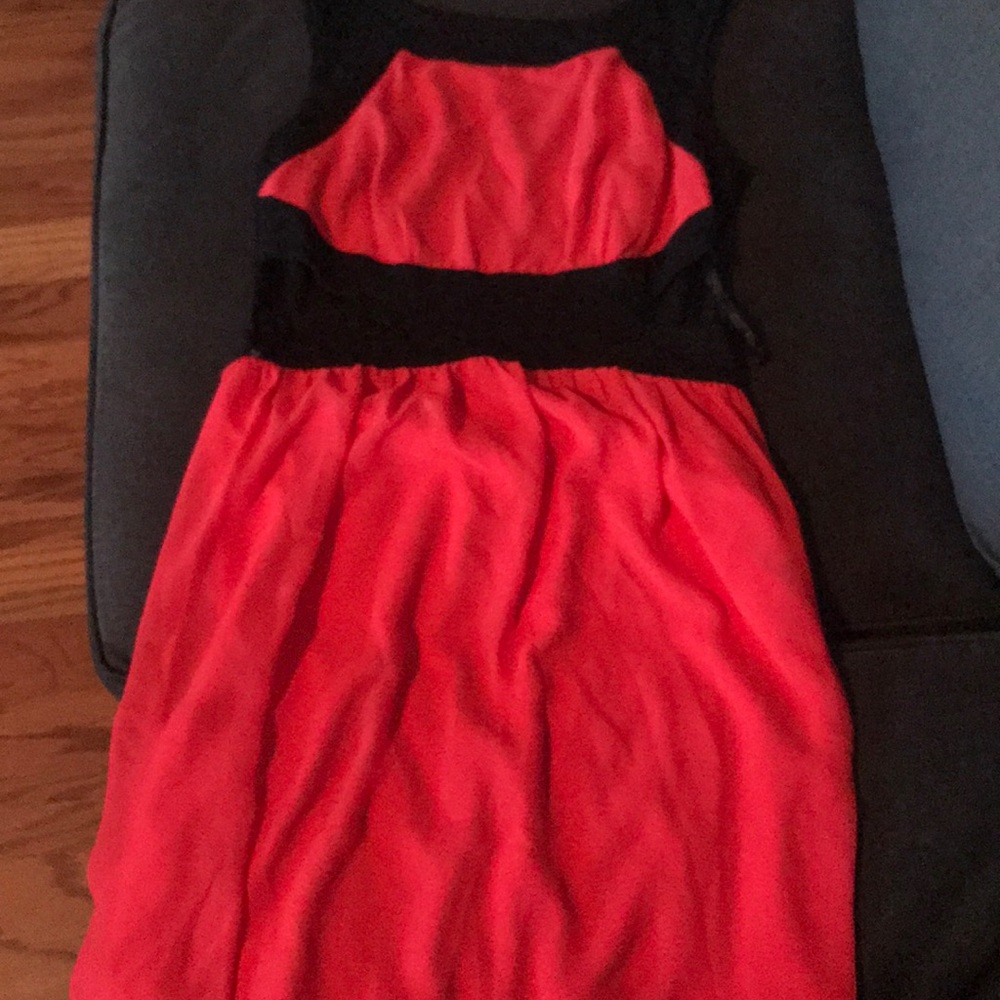 Pink and black dress